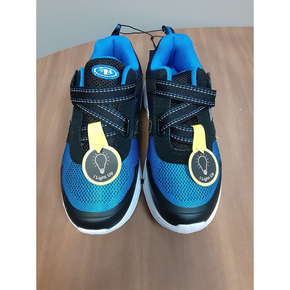 Athletic Works Boys Light Up Tennis Shoes Size 4 NWT Blue & Black Does Light Up.